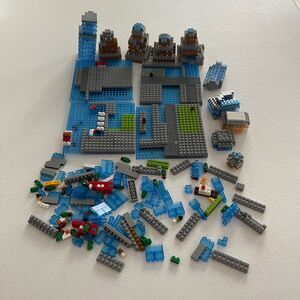 Micro Mini Blocks Building Gray Blue Green Red White Add-on Pieces